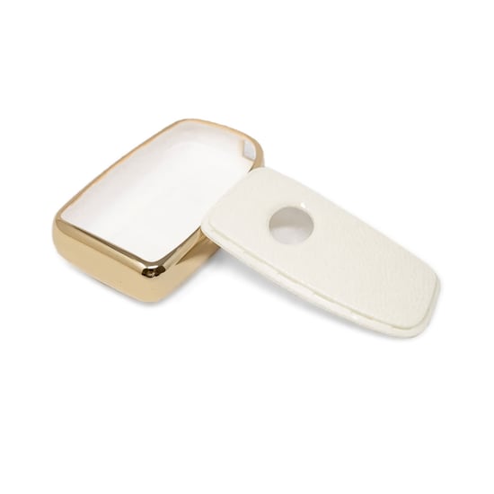 New-Aftermarket-Nano-High-Quality-Gold-Leather-Cover-For-Lexus-Remote-Key-4-Buttons-White-Color-LXS-A13J4---Emirates-Keys