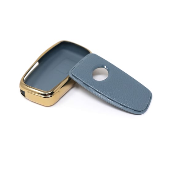 New-Aftermarket-Nano-High-Quality-Gold-Leather-Cover-For-Lexus-Remote-Key-4-Buttons-Gray-Color-LXS-A13J4---Emirates-Keys