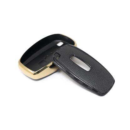 New-Aftermarket-Nano-High-Quality-Gold-Leather-Cover-For-Lincoln-Remote-Key-4-Buttons-Black-Color-LCN-A13J---Emirates-Keys