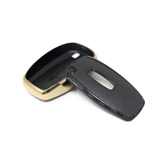 New-Aftermarket-Nano-High-Quality-Gold-Leather-Cover-For-Lincoln-Remote-Key-4-Buttons-Black-Color-LCN-A13J---Emirates-Keys