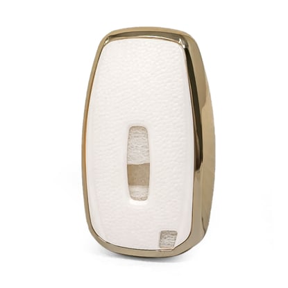 New-Aftermarket-Nano-High-Quality-Gold-Leather-Cover-For-Lincoln-Remote-Key-4-Buttons-White-Color-LCN-A13J---Emirates-Keys