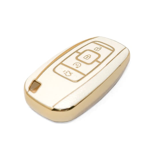 New-Aftermarket-Nano-High-Quality-Gold-Leather-Cover-For-Lincoln-Remote-Key-4-Buttons-White-Color-LCN-A13J---Emirates-Keys