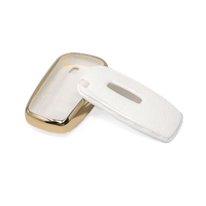 New-Aftermarket-Nano-High-Quality-Gold-Leather-Cover-For-Lincoln-Remote-Key-4-Buttons-White-Color-LCN-A13J---Emirates-Keys
