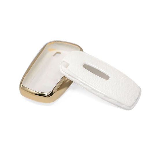 New-Aftermarket-Nano-High-Quality-Gold-Leather-Cover-For-Lincoln-Remote-Key-4-Buttons-White-Color-LCN-A13J---Emirates-Keys