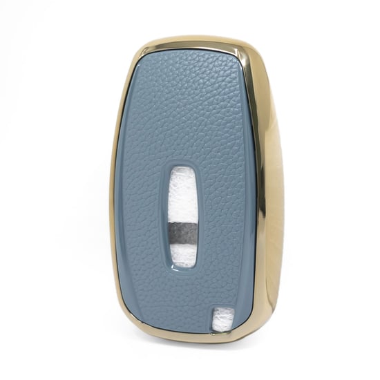 New-Aftermarket-Nano-High-Quality-Gold-Leather-Cover-For-Lincoln-Remote-Key-4-Buttons-Gray-Color-LCN-A13J---Emirates-Keys