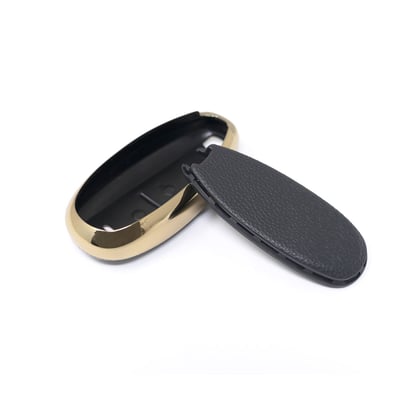 New-Aftermarket-Nano-High-Quality-Gold-Leather-Cover-For-Suzuki-Remote-Key-2-Buttons-Black-Color-SZK-A13J3A---Emirates-Keys