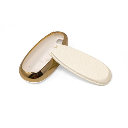 New-Aftermarket-Nano-High-Quality-Gold-Leather-Cover-For-Suzuki-Remote-Key-2-Buttons-White-Color-SZK-A13J3A---Emirates-Keys