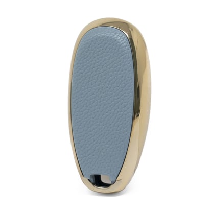 New-Aftermarket-Nano-High-Quality-Gold-Leather-Cover-For-Suzuki-Remote-Key-2-Buttons-Gray-Color-SZK-A13J3A---Emirates-Keys