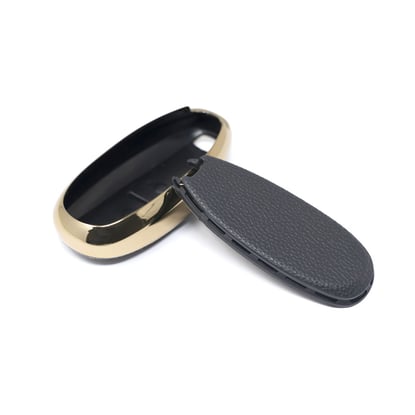 New-Aftermarket-Nano-High-Quality-Gold-Leather-Cover-For-Suzuki-Remote-Key-3-Buttons-Black-Color-SZK-A13J3B---Emirates-Keys