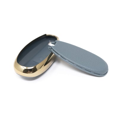 New-Aftermarket-Nano-High-Quality-Gold-Leather-Cover-For-Suzuki-Remote-Key-3-Buttons-Gray--Color-SZK-A13J3B---Emirates-Keys