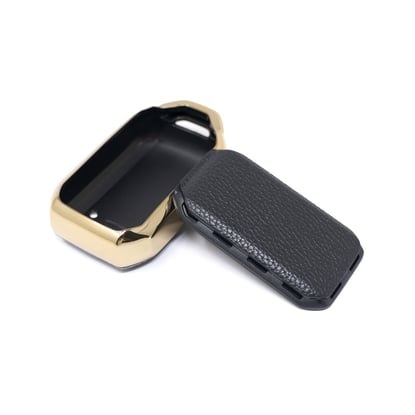 New-Aftermarket-Nano-High-Quality-Gold-Leather-Cover-For-Suzuki-Remote-Key-2-Buttons-Black-Color-SZK-C13J---Emirates-Keys