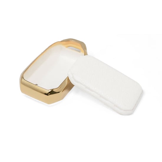 New-Aftermarket-Nano-High-Quality-Gold-Leather-Cover-For-Suzuki-Remote-Key-2-Buttons-White-Color-SZK-C13J---Emirates-Keys