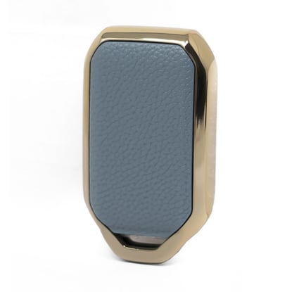 New-Aftermarket-Nano-High-Quality-Gold-Leather-Cover-For-Suzuki-Remote-Key-2-Buttons-Gray-Color-SZK-C13J---Emirates-Keys