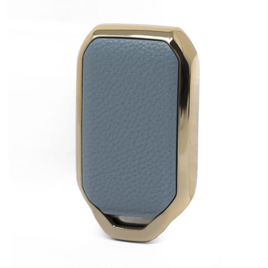 New-Aftermarket-Nano-High-Quality-Gold-Leather-Cover-For-Suzuki-Remote-Key-2-Buttons-Gray-Color-SZK-C13J---Emirates-Keys