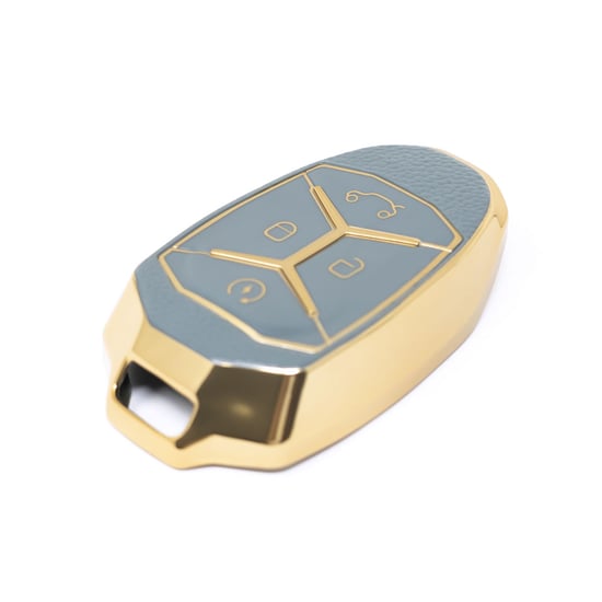 New-Aftermarket-Nano-High-Quality-Gold-Leather-Cover-For-Lynk-&-Co-Remote-Key-4-Buttons-Gray-Color-LC-A13J---Emirates-Keys