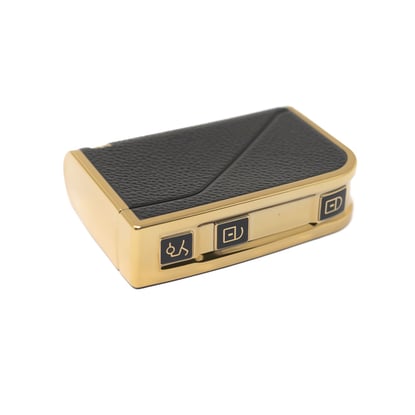 New-Aftermarket-Nano-High-Quality-Gold-Leather-Cover-For-Lynk-&-Co-Remote-Key-3-Buttons-Black-Color-LC-B13J---Emirates-Keys