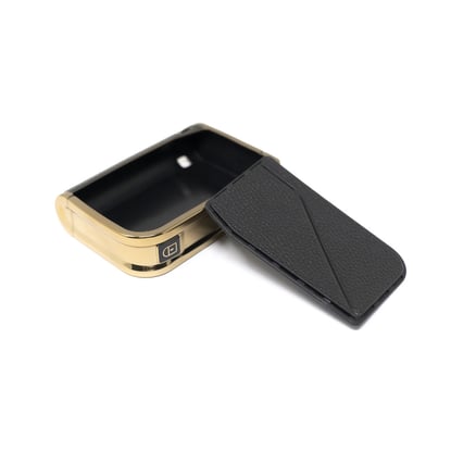 New-Aftermarket-Nano-High-Quality-Gold-Leather-Cover-For-Lynk-&-Co-Remote-Key-3-Buttons-Black-Color-LC-B13J---Emirates-Keys