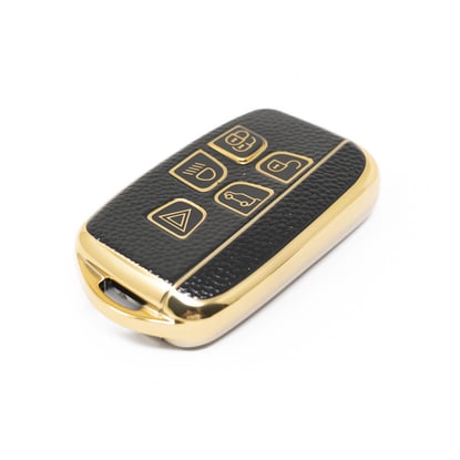 New-Aftermarket-Nano-High-Quality-Gold-Leather-Cover-For-Land-Rover-Remote-Key-5-Buttons-Black-Color-LR-A13J---Emirates-Keys
