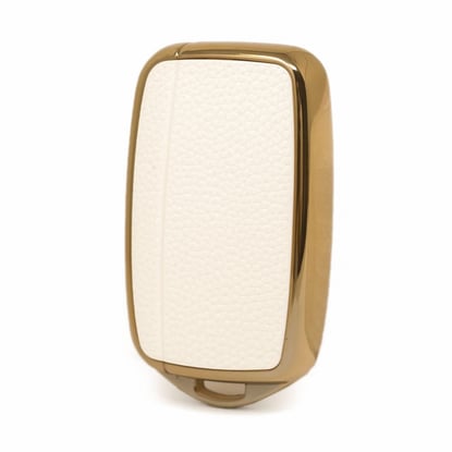 New-Aftermarket-Nano-High-Quality-Gold-Leather-Cover-For-Land-Rover-Remote-Key-5-Buttons-White-Color-LR-A13J---Emirates-Keys