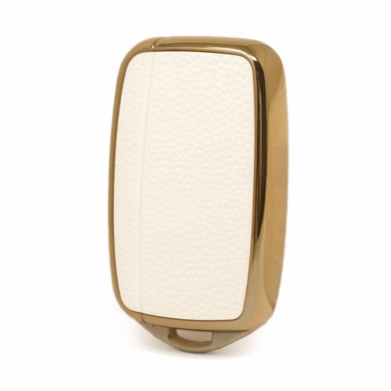 New-Aftermarket-Nano-High-Quality-Gold-Leather-Cover-For-Land-Rover-Remote-Key-5-Buttons-White-Color-LR-A13J---Emirates-Keys