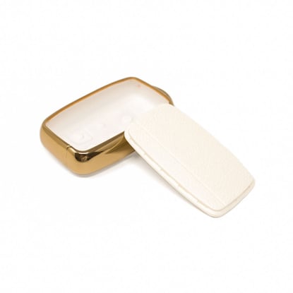 New-Aftermarket-Nano-High-Quality-Gold-Leather-Cover-For-Land-Rover-Remote-Key-5-Buttons-White-Color-LR-A13J---Emirates-Keys