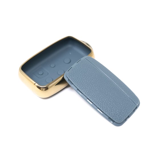 New-Aftermarket-Nano-High-Quality-Gold-Leather-Cover-For-Land-Rover-Remote-Key-5-Buttons-Gray-Color-LR-A13J---Emirates-Keys