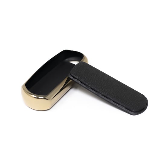New-Aftermarket-Nano-High-Quality-Gold-Leather-Cover-For-Mazda-Remote-Key-3-Buttons-Black-Color-MZD-A13J3---Emirates-Keys