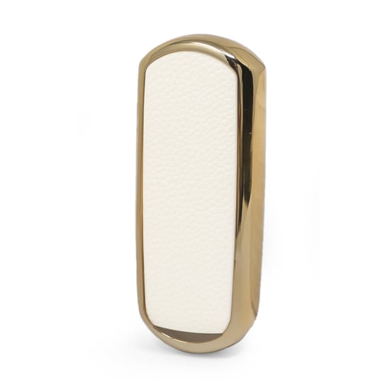 New-Aftermarket-Nano-High-Quality-Gold-Leather-Cover-For-Mazda-Remote-Key-3-Buttons-White-Color-MZD-A13J3---Emirates-Keys