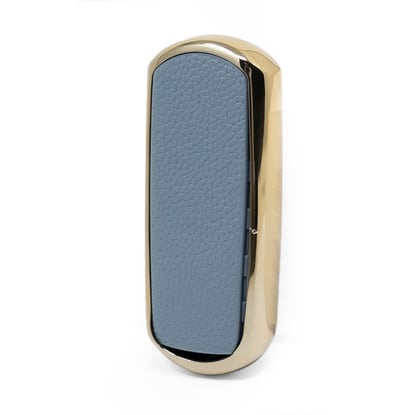 New-Aftermarket-Nano-High-Quality-Gold-Leather-Cover-For-Mazda-Remote-Key-3-Buttons-Gray-Color-MZD-A13J3---Emirates-Keys