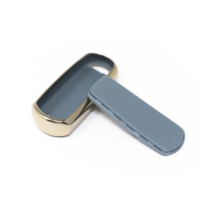 New-Aftermarket-Nano-High-Quality-Gold-Leather-Cover-For-Mazda-Remote-Key-3-Buttons-Gray-Color-MZD-A13J3---Emirates-Keys