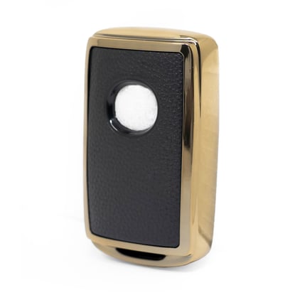 New-Aftermarket-Nano-High-Quality-Gold-Leather-Cover-For-Mazda-Remote-Key-3-Buttons-Black-Color-MZD-B13J3---Emirates-Keys