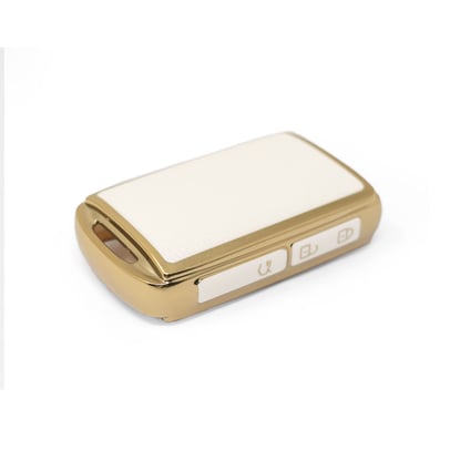 New-Aftermarket-Nano-High-Quality-Gold-Leather-Cover-For-Mazda-Remote-Key-3-Buttons-White--Color-MZD-B13J3---Emirates-Keys