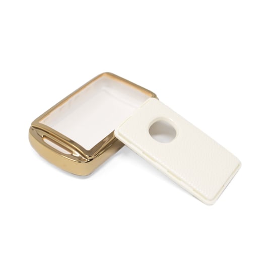 New-Aftermarket-Nano-High-Quality-Gold-Leather-Cover-For-Mazda-Remote-Key-3-Buttons-White--Color-MZD-B13J3---Emirates-Keys