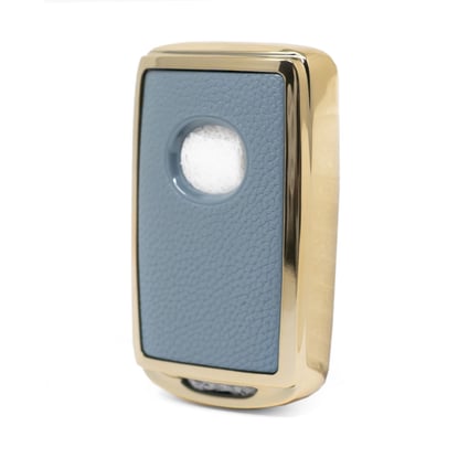New-Aftermarket-Nano-High-Quality-Gold-Leather-Cover-For-Mazda-Remote-Key-3-Buttons-Gray-Color-MZD-B13J3---Emirates-Keys
