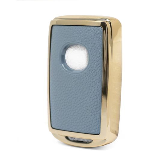 New-Aftermarket-Nano-High-Quality-Gold-Leather-Cover-For-Mazda-Remote-Key-3-Buttons-Gray-Color-MZD-B13J3---Emirates-Keys