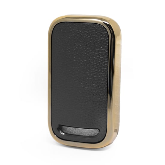 New-Aftermarket-Nano-High-Quality-Gold-Leather-Cover-For-Chery-Remote-Key-3-Buttons-Black-Color-CR-A13J---Emirates-Keys