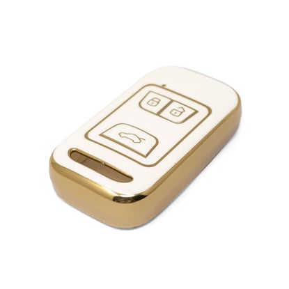 New-Aftermarket-Nano-High-Quality-Gold-Leather-Cover-For-Chery-Remote-Key-3-Buttons-White-Color-CR-A13J---Emirates-Keys