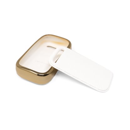 New-Aftermarket-Nano-High-Quality-Gold-Leather-Cover-For-Chery-Remote-Key-3-Buttons-White-Color-CR-A13J---Emirates-Keys