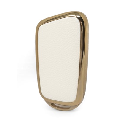 New-Aftermarket-Nano-High-Quality-Gold-Leather-Cover-For-Chery-Remote-Key-3-Buttons-White-Color-CR-B13J---Emirates-Keys