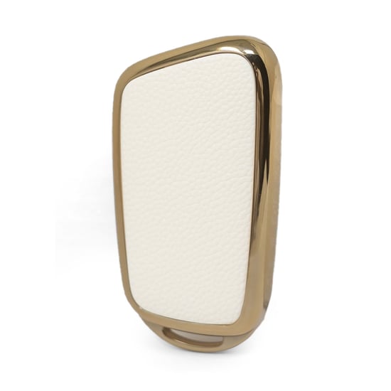 New-Aftermarket-Nano-High-Quality-Gold-Leather-Cover-For-Chery-Remote-Key-3-Buttons-White-Color-CR-B13J---Emirates-Keys