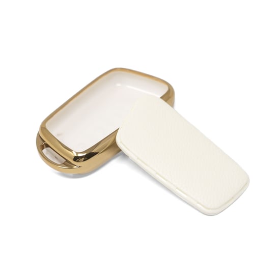 New-Aftermarket-Nano-High-Quality-Gold-Leather-Cover-For-Chery-Remote-Key-3-Buttons-White-Color-CR-B13J---Emirates-Keys