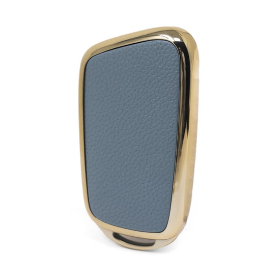 New-Aftermarket-Nano-High-Quality-Gold-Leather-Cover-For-Chery-Remote-Key-3-Buttons-Gray-Color-CR-B13J---Emirates-Keys