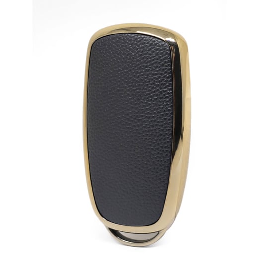 New-Aftermarket-Nano-High-Quality-Gold-Leather-Cover-For-Chery-Remote-Key-4-Buttons-Black-Color-CR-C13J---Emirates-Keys