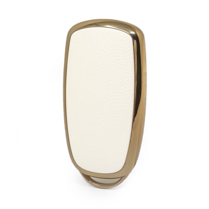 New-Aftermarket-Nano-High-Quality-Gold-Leather-Cover-For-Chery-Remote-Key-4-Buttons-White-Color-CR-C13J---Emirates-Keys