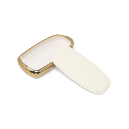 New-Aftermarket-Nano-High-Quality-Gold-Leather-Cover-For-Chery-Remote-Key-4-Buttons-White-Color-CR-C13J---Emirates-Keys