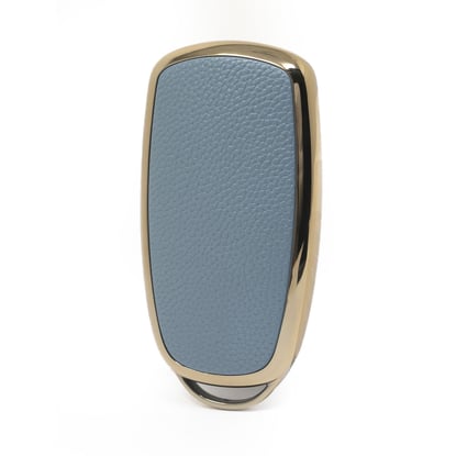 New-Aftermarket-Nano-High-Quality-Gold-Leather-Cover-For-Chery-Remote-Key-4-Buttons-Gray-Color-CR-C13J---Emirates-Keys