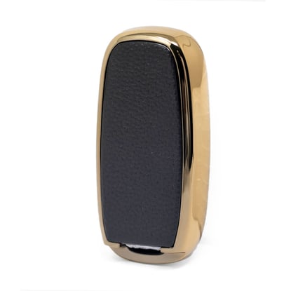 New-Aftermarket-Nano-High-Quality-Gold-Leather-Cover-For-Venucia-Remote-Key-3-Buttons-Black-Color-VNC-A13J---Emirates-Keys