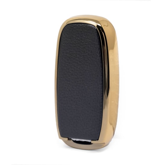 New-Aftermarket-Nano-High-Quality-Gold-Leather-Cover-For-Venucia-Remote-Key-3-Buttons-Black-Color-VNC-A13J---Emirates-Keys