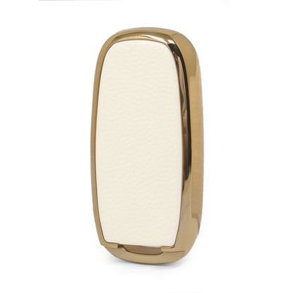 New-Aftermarket-Nano-High-Quality-Gold-Leather-Cover-For-Venucia-Remote-Key-3-Buttons-White-Color-VNC-A13J---Emirates-Keys