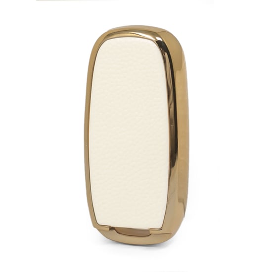 New-Aftermarket-Nano-High-Quality-Gold-Leather-Cover-For-Venucia-Remote-Key-3-Buttons-White-Color-VNC-A13J---Emirates-Keys